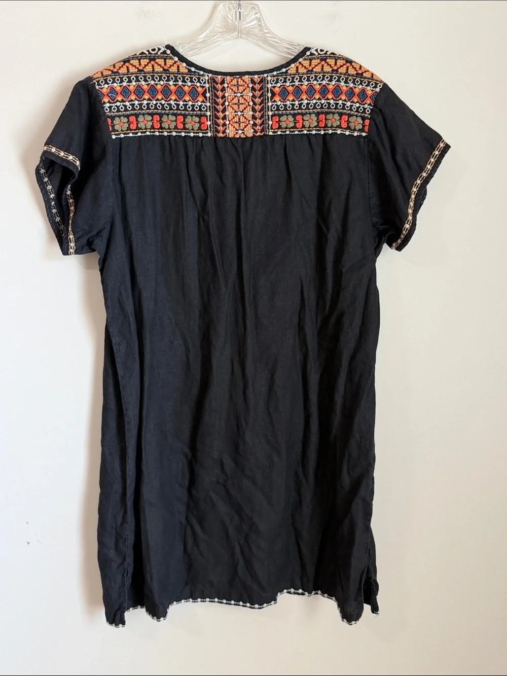 Johnny Was Embroidered Tunic Dress 100% Linen Western Size Large - Picture 6 of 9